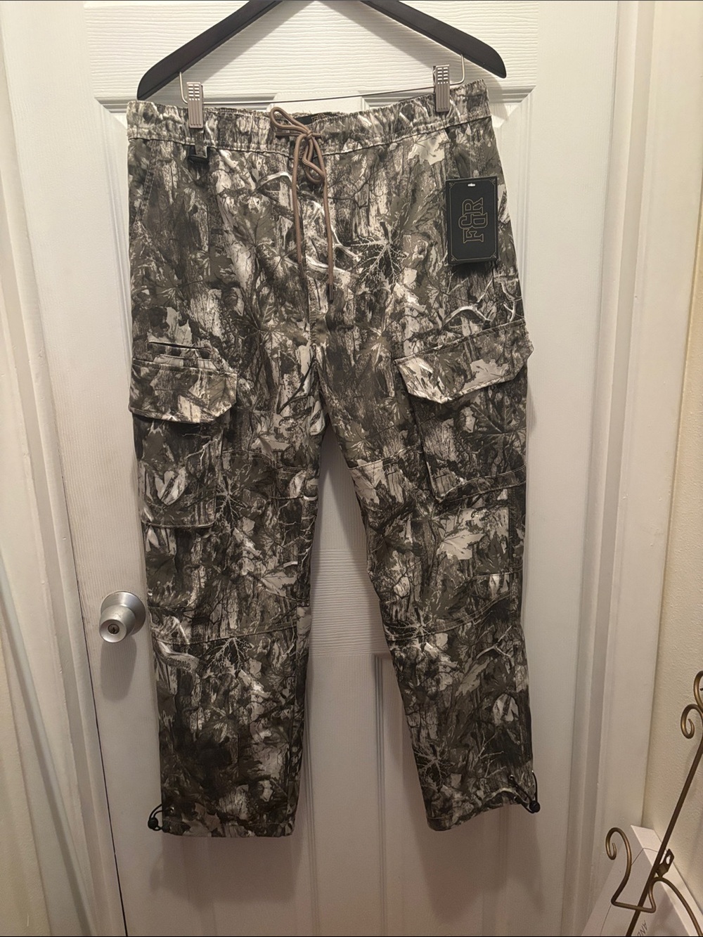 Men's Cargo Pants in Olive Camo Print - Brand